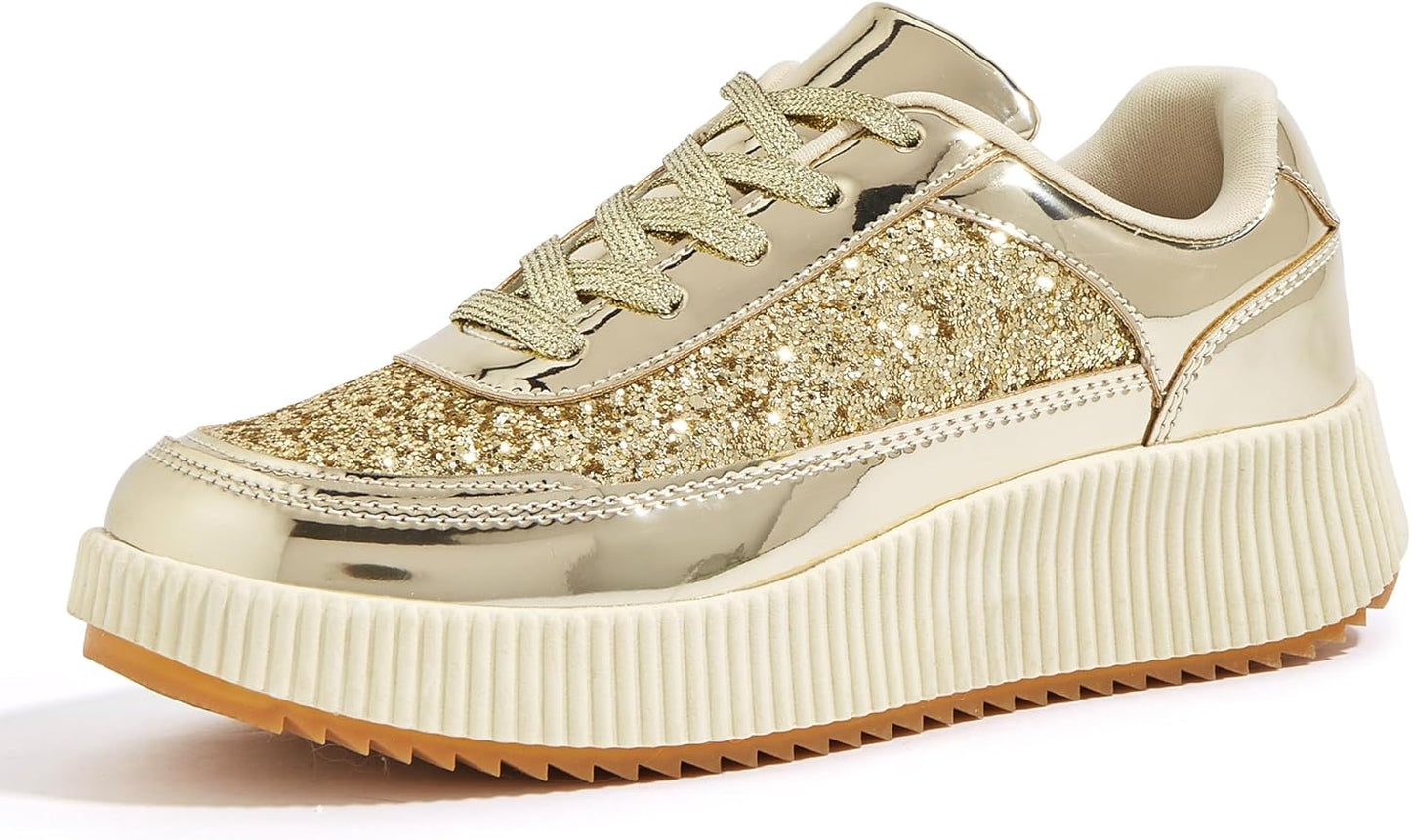 Chunky Platform Sneakers for Women with Rhinestones and Style