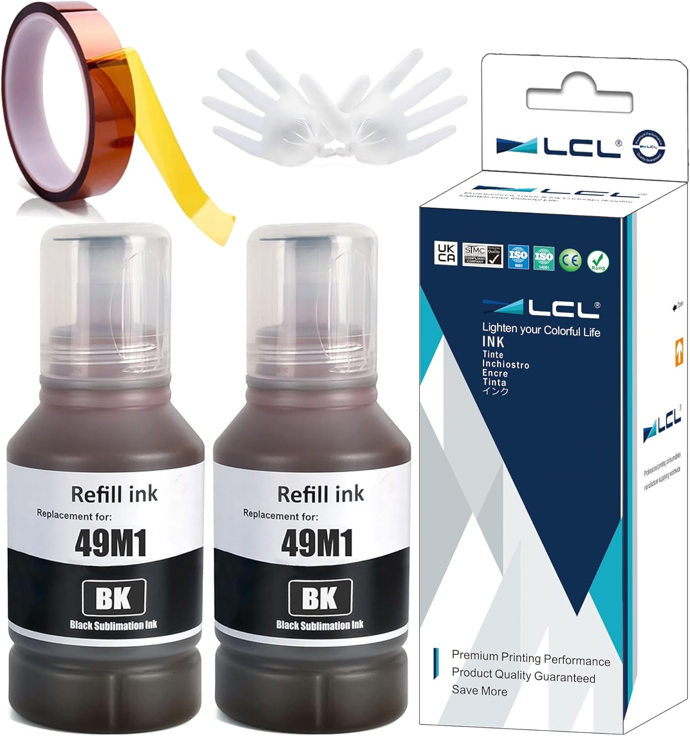 Vivid Black Sublimation Ink: LCL 2x140ml Autofill for SureColor