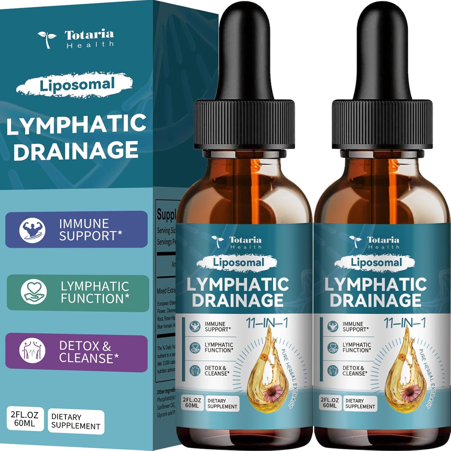 2Pack Liposomal Lymphatic Drainage Drops for Optimal Health