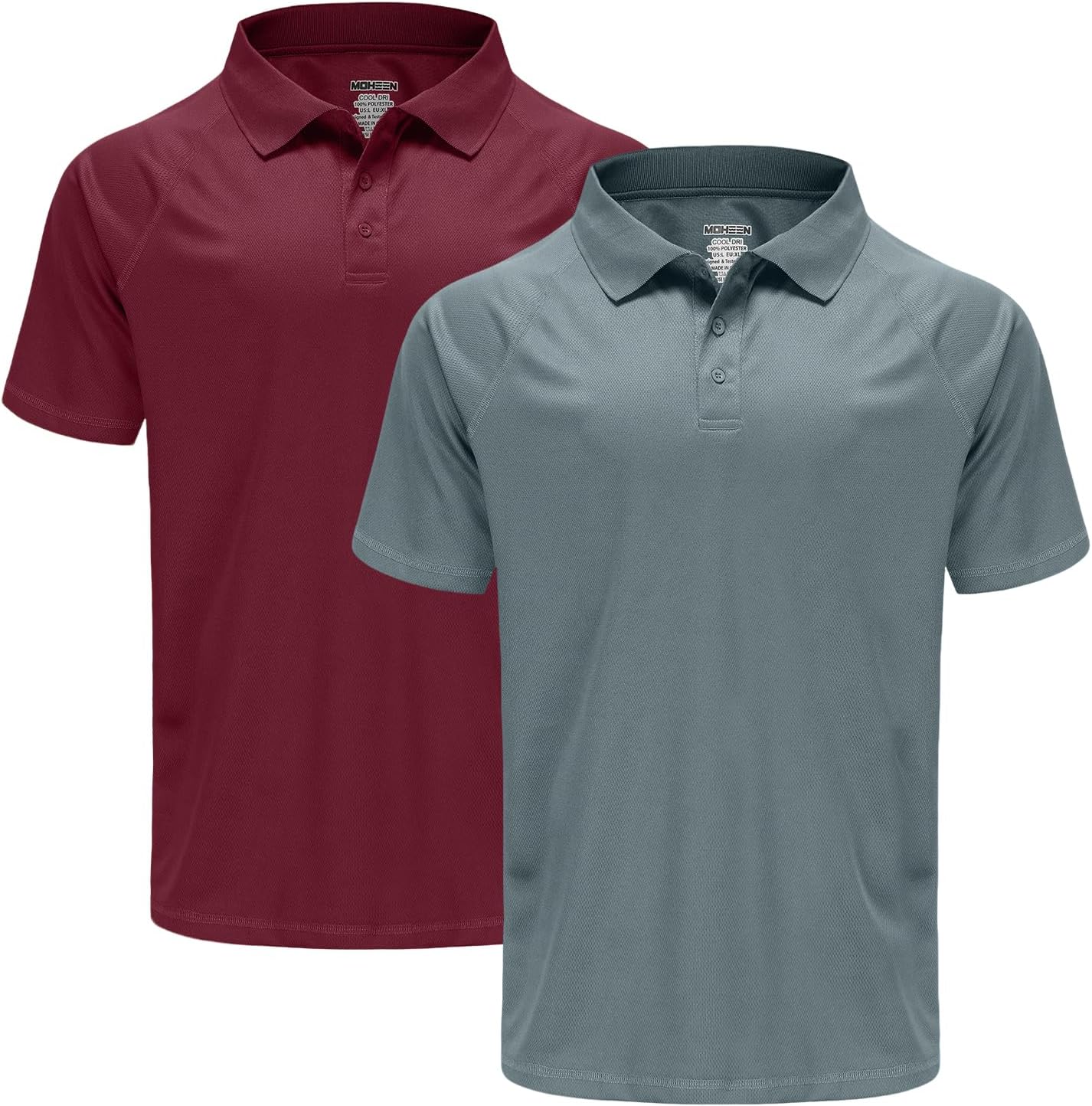 MOHEEN Men's Golf Shirts Short Sleeve Moisture Wicking Polo