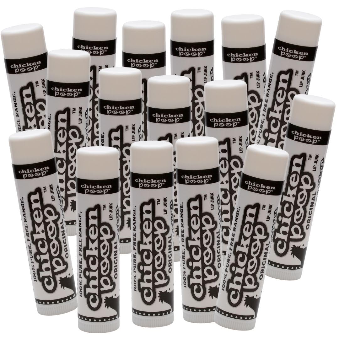 Chicken Poop Lip Junk for Dry Lips - Bulk Pack of 16