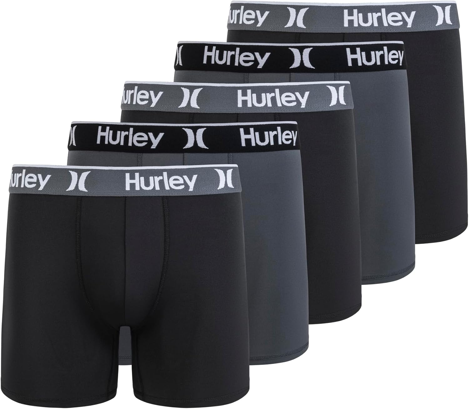 Hurley 5 Pack Stretch Boxer Briefs for Ultimate Comfort