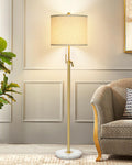 Modern Floor Lamp for Living Room - Adjustable Marble Base Standing