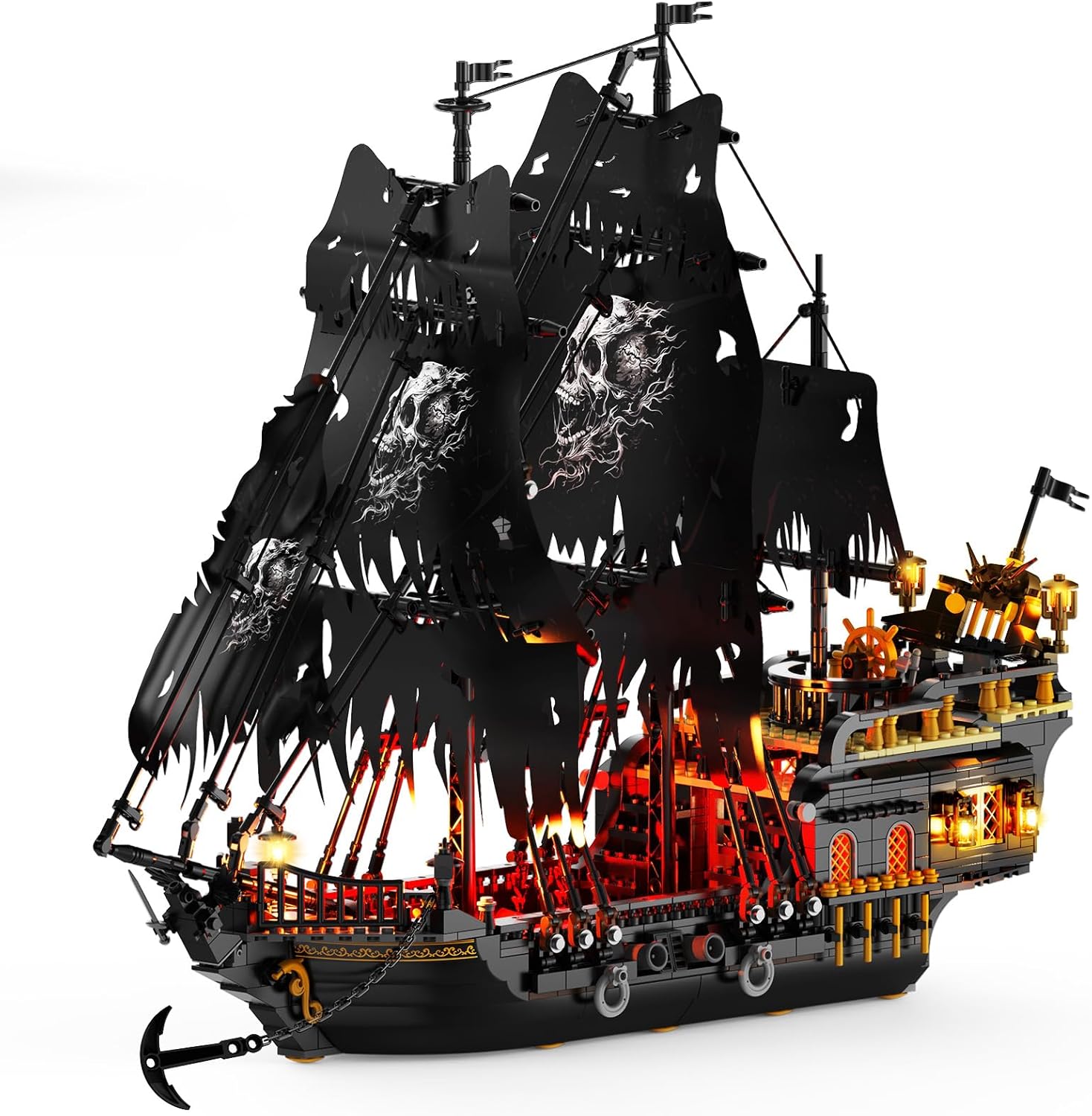 NUTCRACKER Pirate Ship Building Set with LED Light for All Ages