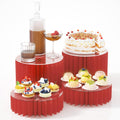 4 Pack Buffet Risers Red Foldable Food Display Stands - Versatile