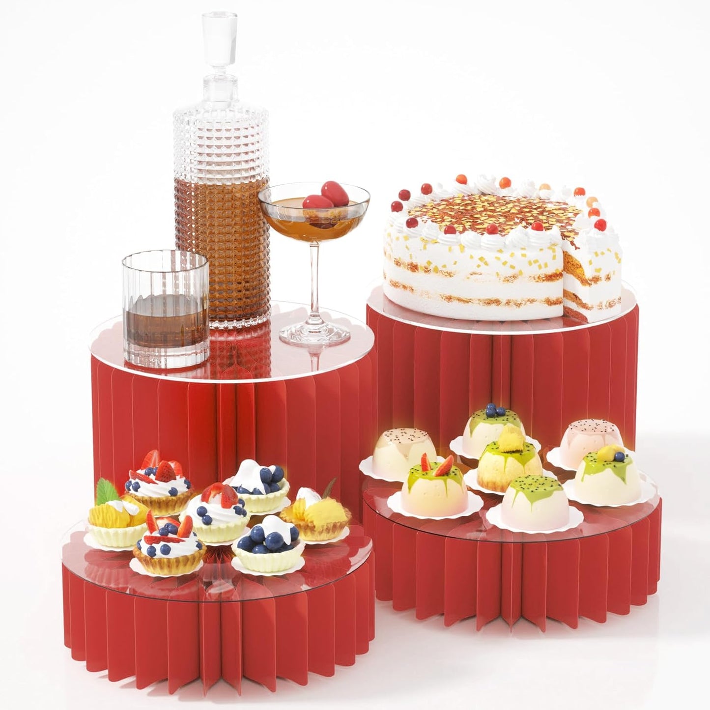 4 Pack Buffet Risers for Food and Decor Display at Events