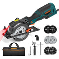 4-1/2 in Circular Saw with Laser and 6 Blades - Compact 5.8A Saw