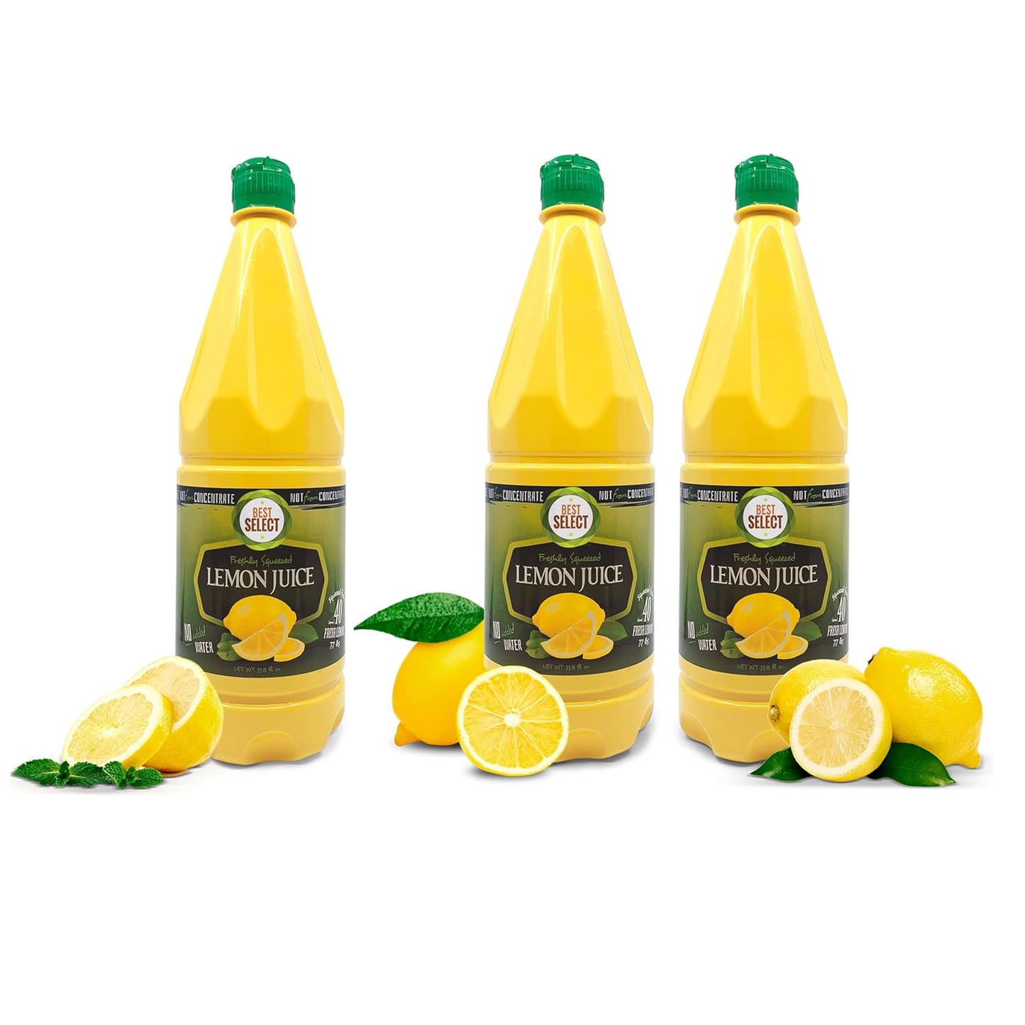 3 Pack 33.8 Oz 100% Real Lemon Juice for Fresh Flavor