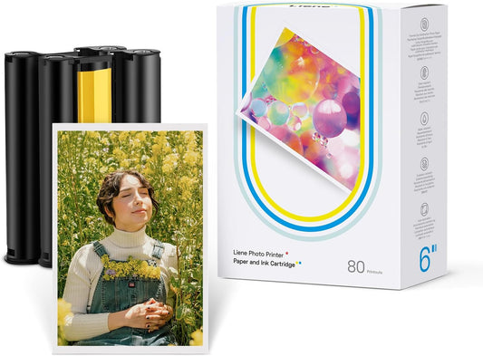Liene Dye Sub Photo Paper & Ink Kit, 80 Sheets, 4x6