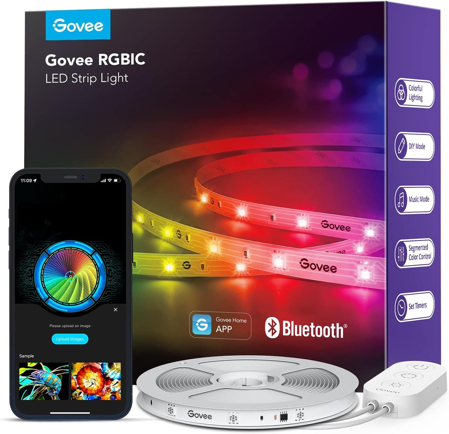 Govee 32.8ft RGBIC Smart LED Strip: Sync Music & Colors