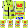 High Visibility Safety Vest Custom Logo Class 2 Reflective Vest - 5