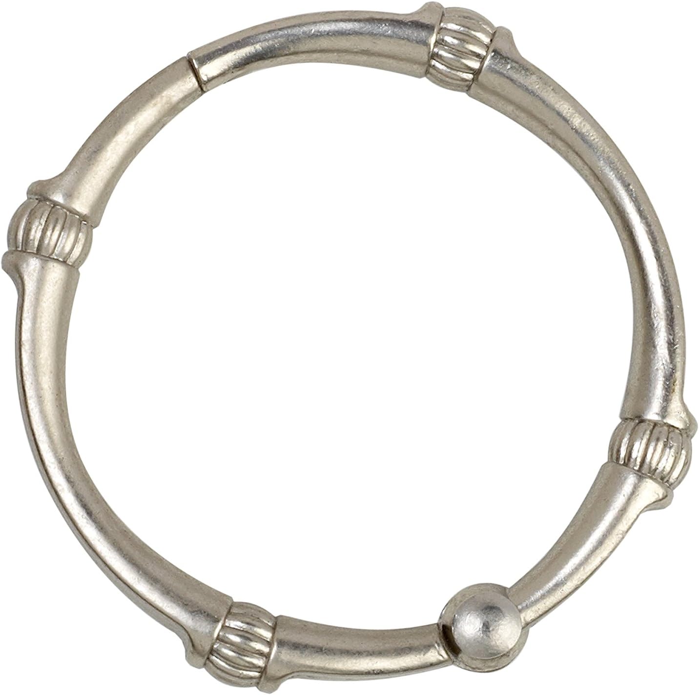 Rustproof Brushed Nickel Shower Rings Set - Smooth-Glide, Corrosion-Resistant
