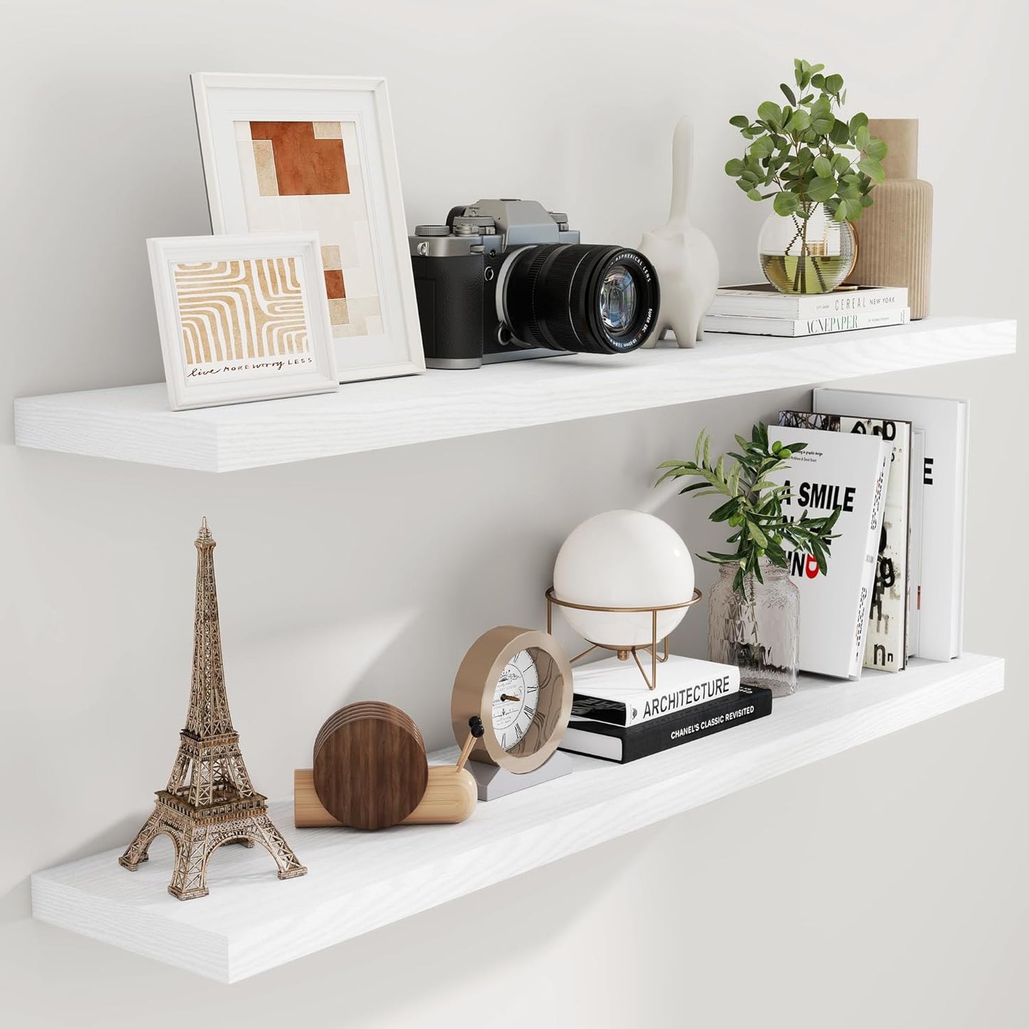 Fun Memories Floating Shelves Set of 2 for Home Decor Storage