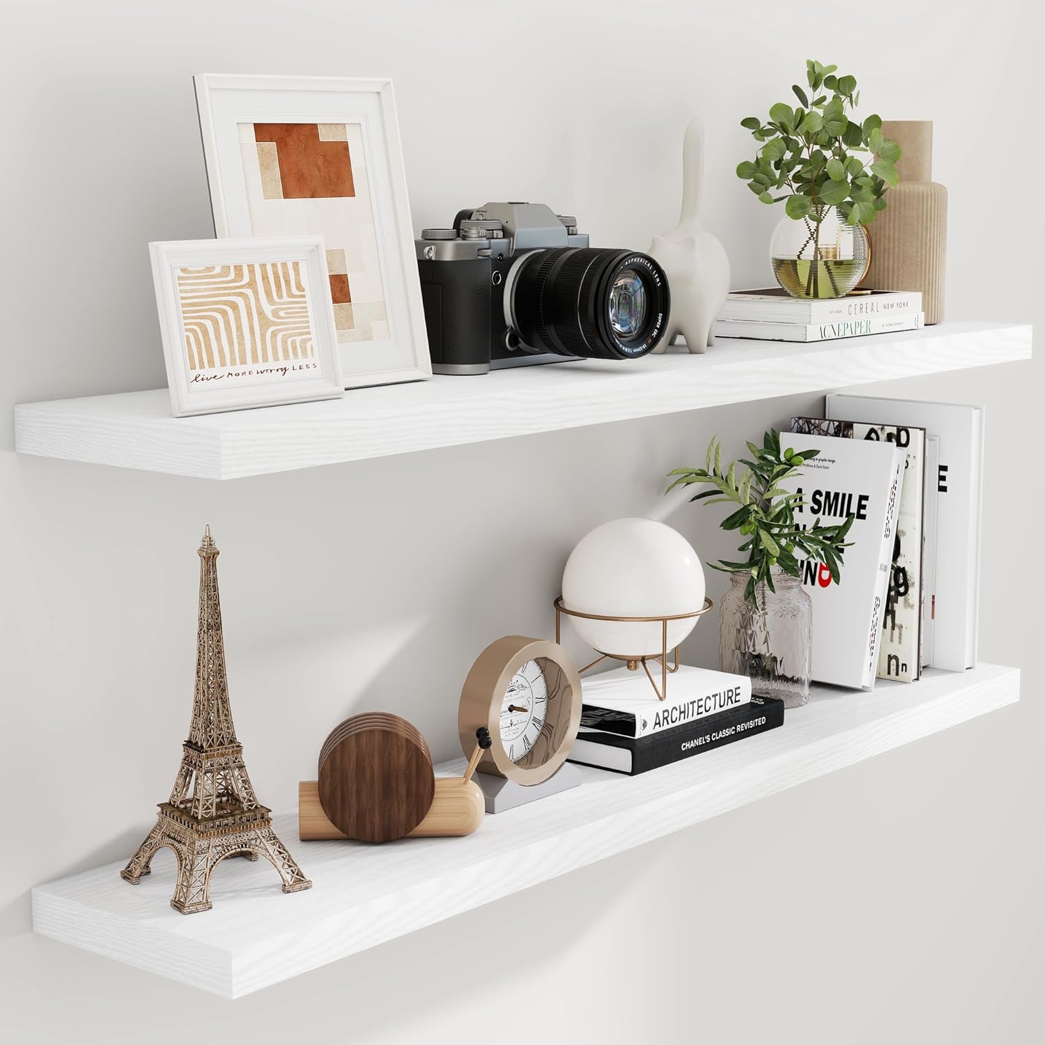 Fun Memories Floating Shelves Set of 2 for Home Decor Storage
