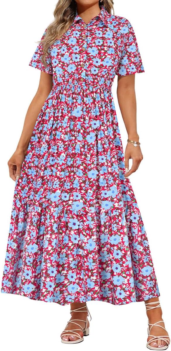 Floral Flowy Maxi Dress for Curvy Women XL-5XL