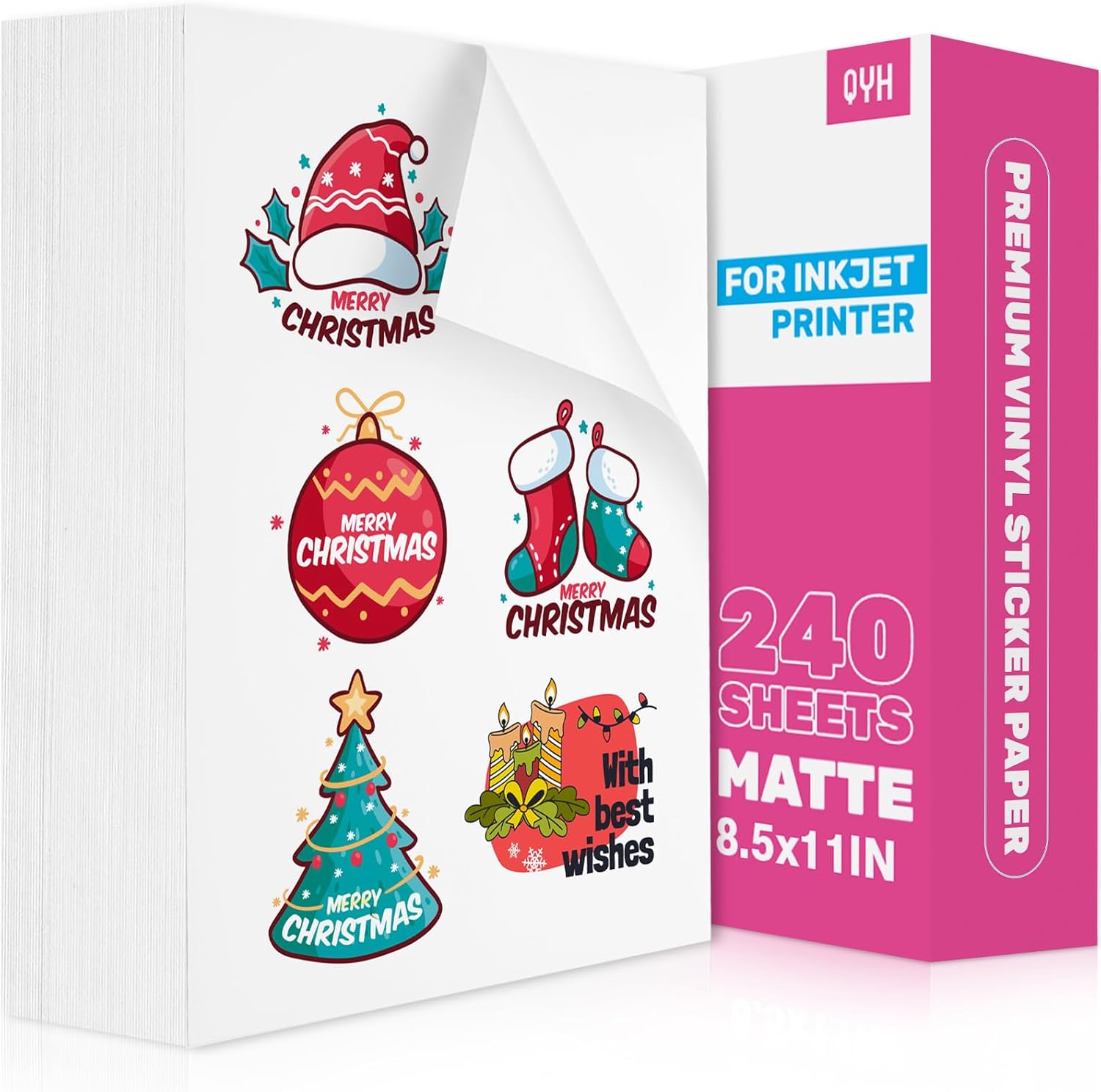 QYH Sticker Paper for Inkjet Printer - 240 Sheets of Quality