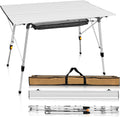 Adjustable Aluminum Camping Table with Storage