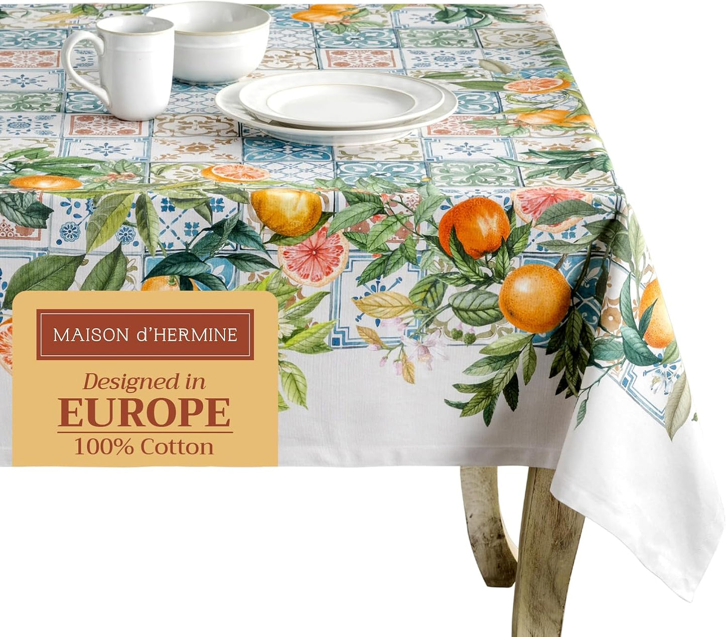Maison d' Hermine 54 x 72 Inches Cotton Tablecloth for All Occasions