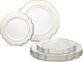 OCCASIONS 50 Plates Pack (25 Guests) - Elegant White & Gold Disposable