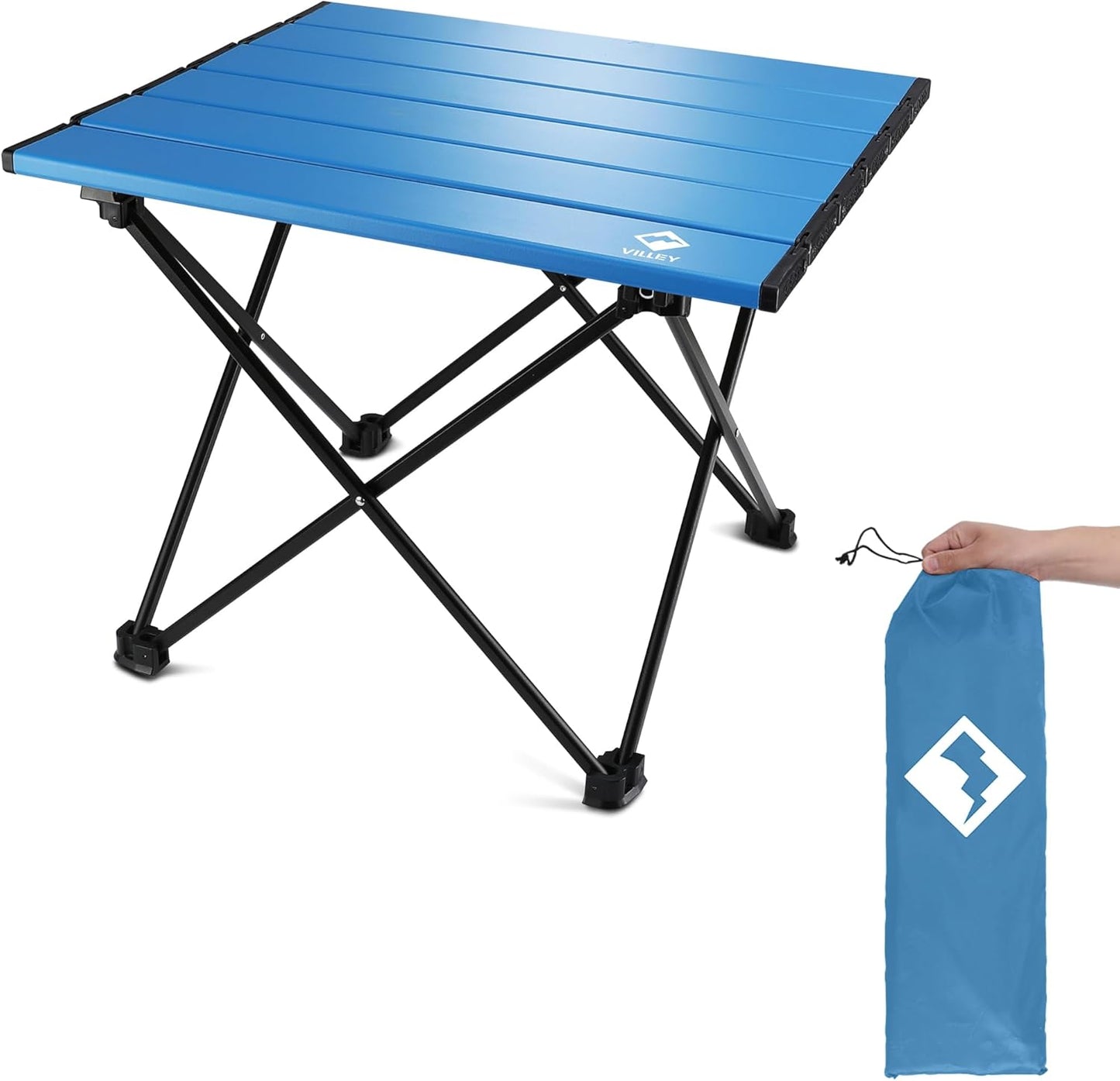 VILLEY Portable Camping Side Table - Ultralight Aluminum Design