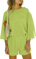 Tankaneo Womens Short Sets 2 Piece Outfits - Comfortable Waffle Knit