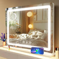 Large LED Makeup Vanity Mirror 28in x 22in with USB Port - Dimmable