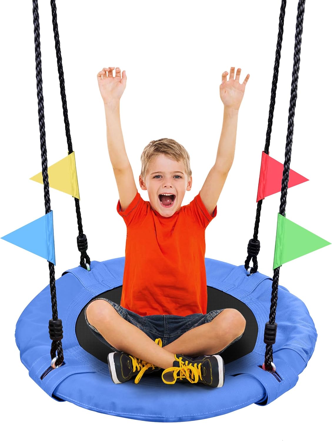 Odoland 24in Kid Tree Swing - 220lb Saucer Swing for Fun