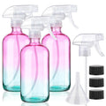 Hethyo 16.9oz Glass Spray Bottles - Refillable Trio for Easy Spraying