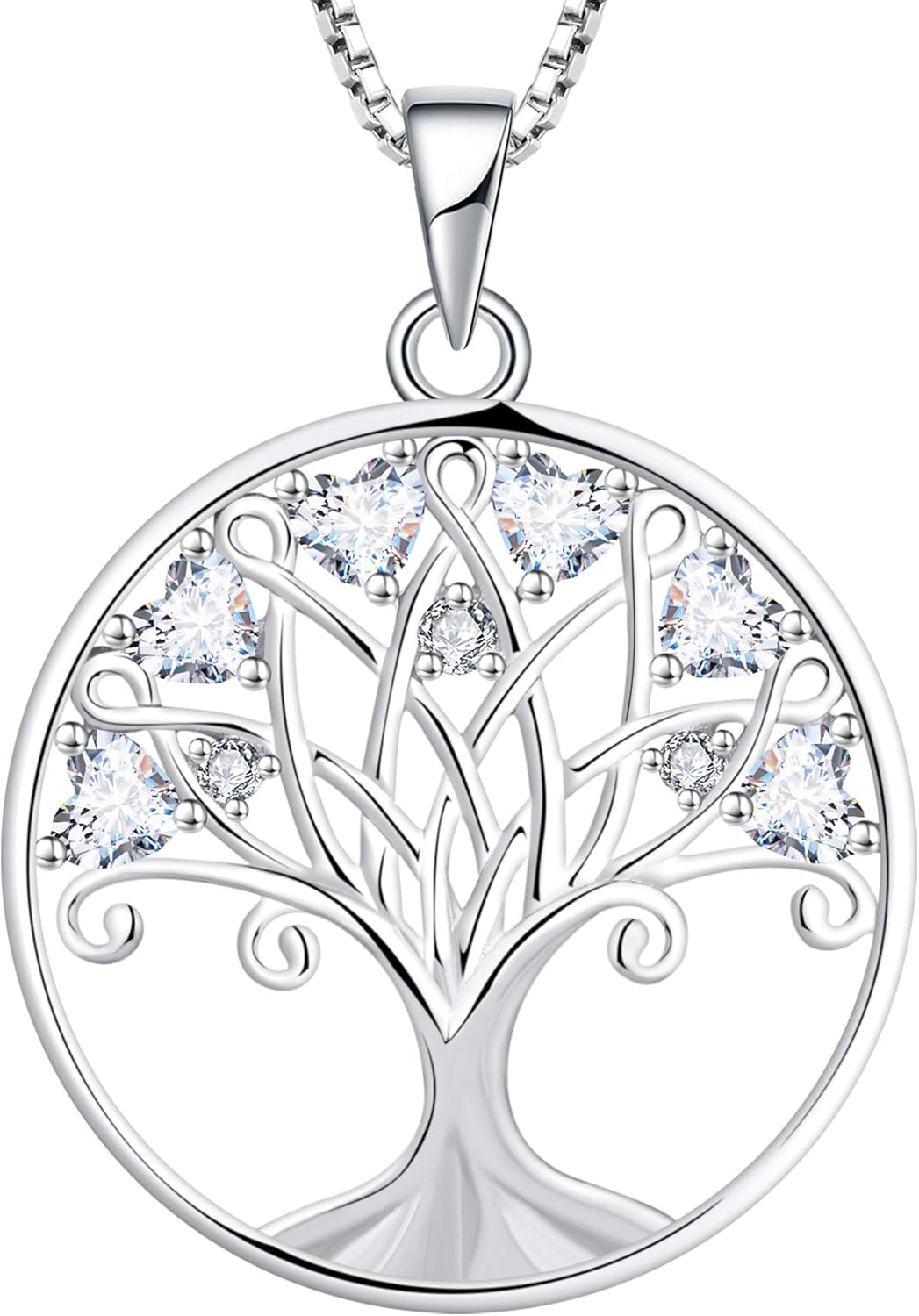 YL Tree of Life Necklace with Heart Family Tree Pendant Gift