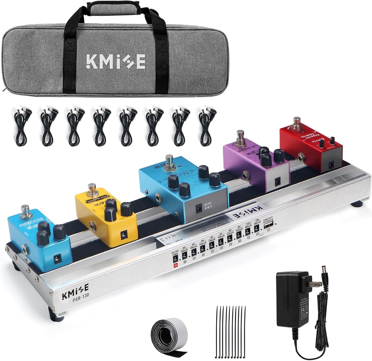 Guitar Pedal Board with Built-in Power Supply for Musicians