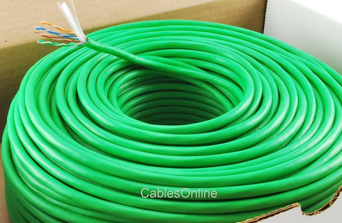 CablesOnline 250FT Solid Pure-Copper CAT6E CMR Cable for Networking