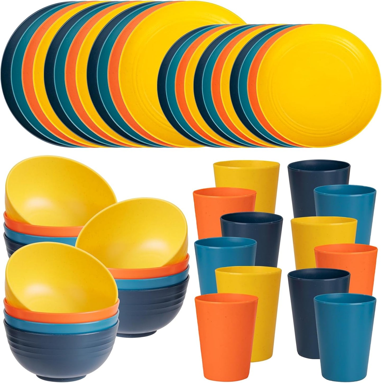 Wheat Straw Dinnerware Set for 12 - Durable and Lightweight