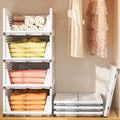 Stackable Plastic Storage Drawers for Closet Organizers - 4 Pack