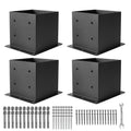 66 Post Base 4 Pcs Deck Post Brackets - Elevated Heavy Duty Support