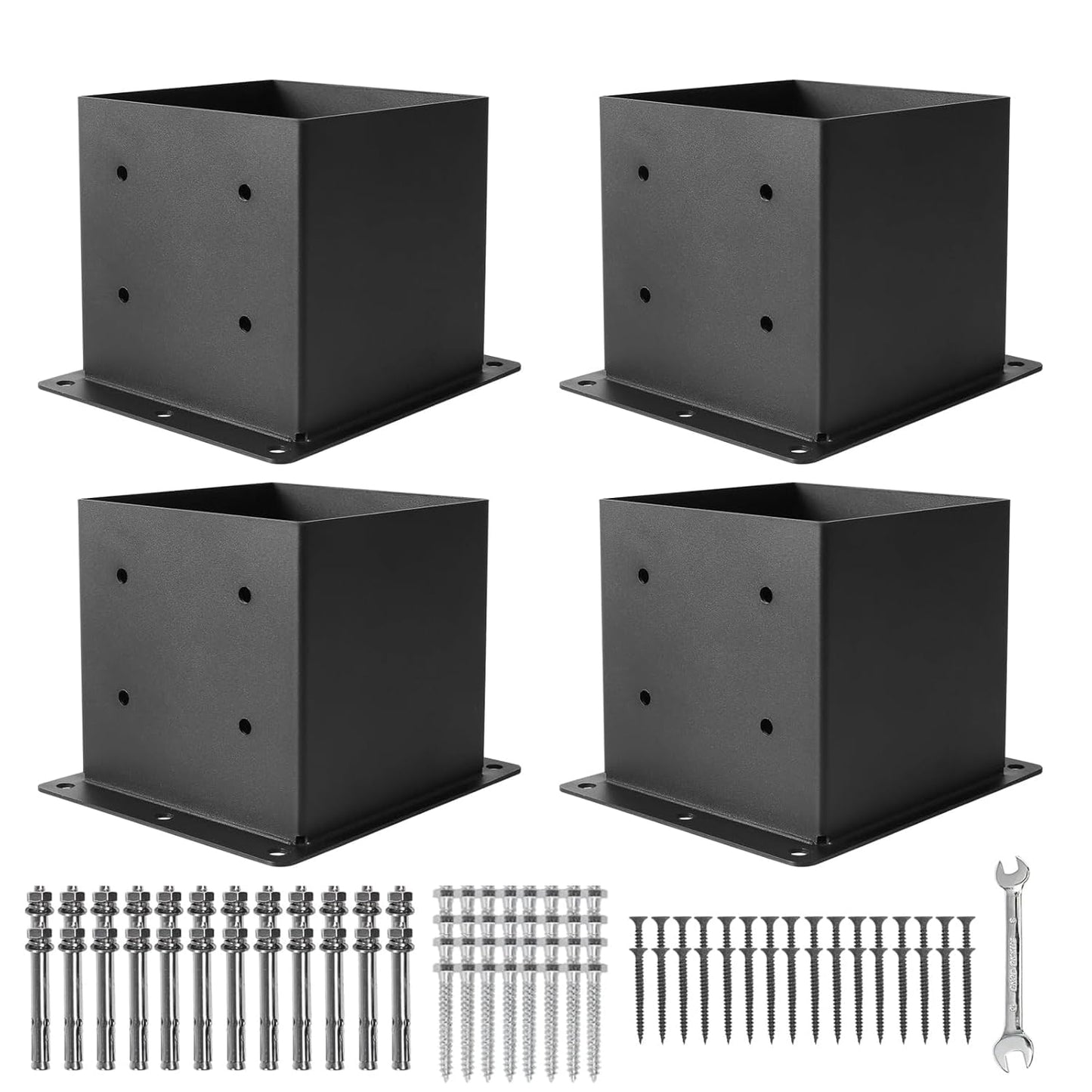 66 Post Base Brackets for Decks and Outdoor Structures - 4 Pcs
