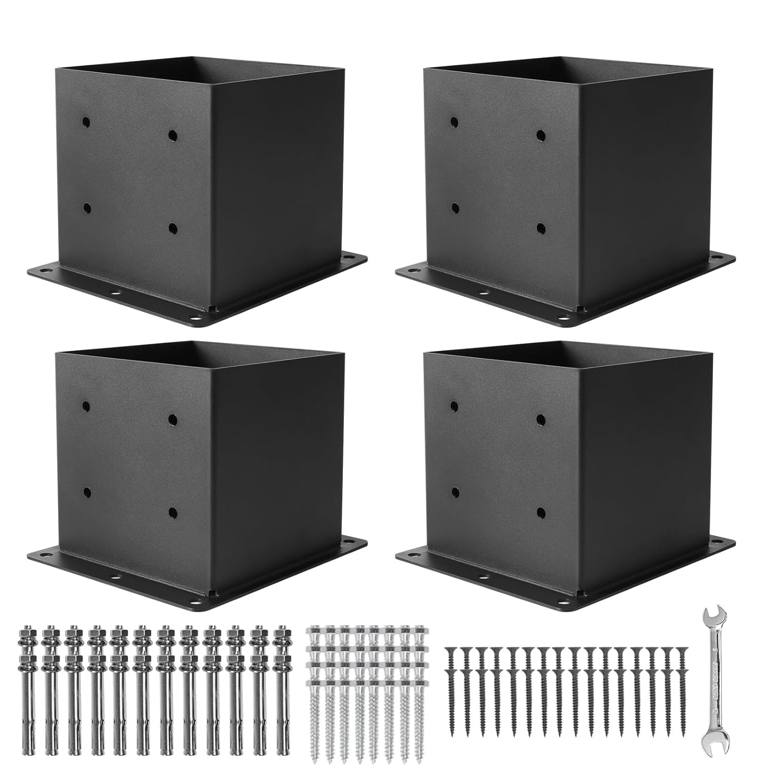 66 Post Base Brackets for Decks and Outdoor Structures - 4 Pcs