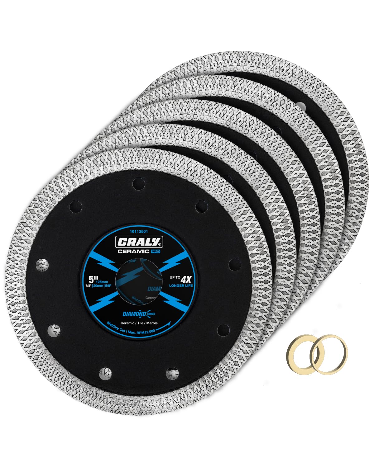 CRALY 5 Inch Super Thin Diamond Blade for Angle Grinder & Tile Saw
