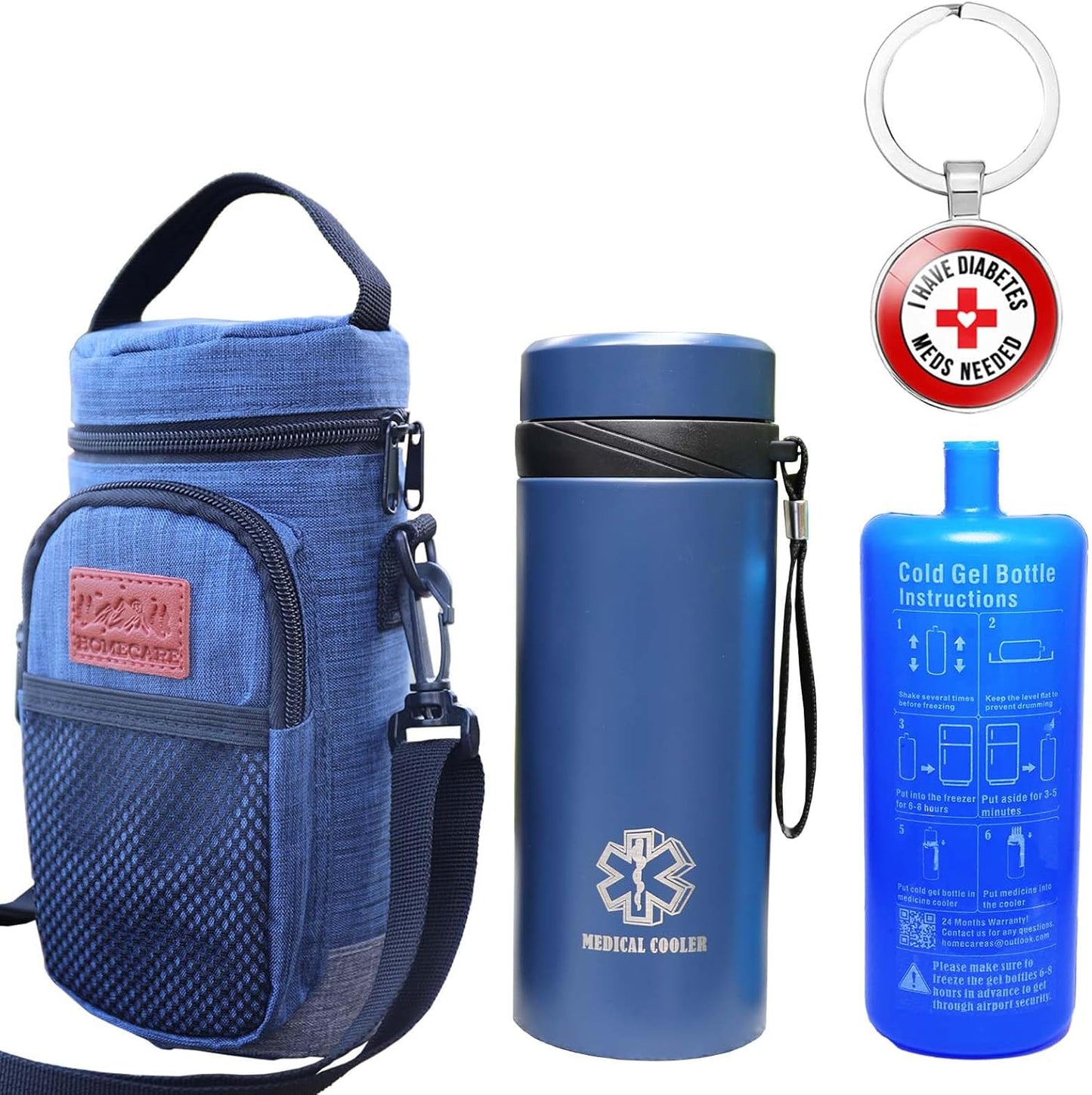 Insulin Cooler Travel Case with Biogel Ice Pack for Medications