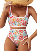 Herseas Women's Bikini Set Floral Print High Waisted Scoop
