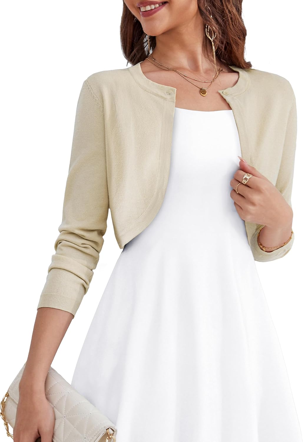 OmicGot Women's Long Sleeve Cardigan for Dresses S-XL