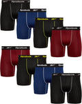 Reebok Men's Boxer Briefs 8 Pack - Soft Quick Dry Performance Clothing
