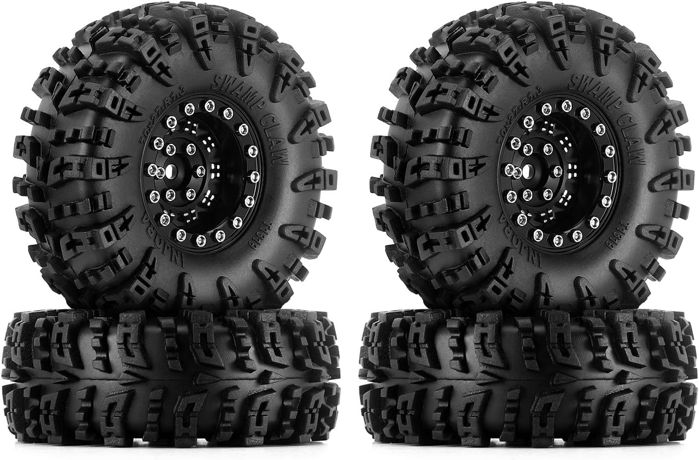 INJORA 1.3in Wheel Tires Set for SCX24 TRX4M RC Crawler Upgrade