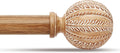 Wood Curtain Rod for Windows 66 to 120 in - Heavy Duty Rustic Rod