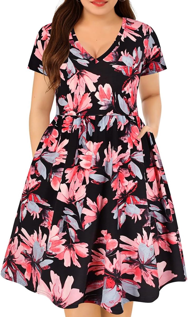 RITERA Plus Size Dresses for Curvy Women with Pockets