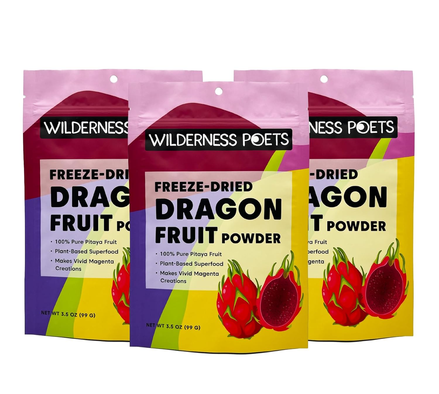 Wilderness Poets Freeze Dried Dragon Fruit Powder for Smoothies
