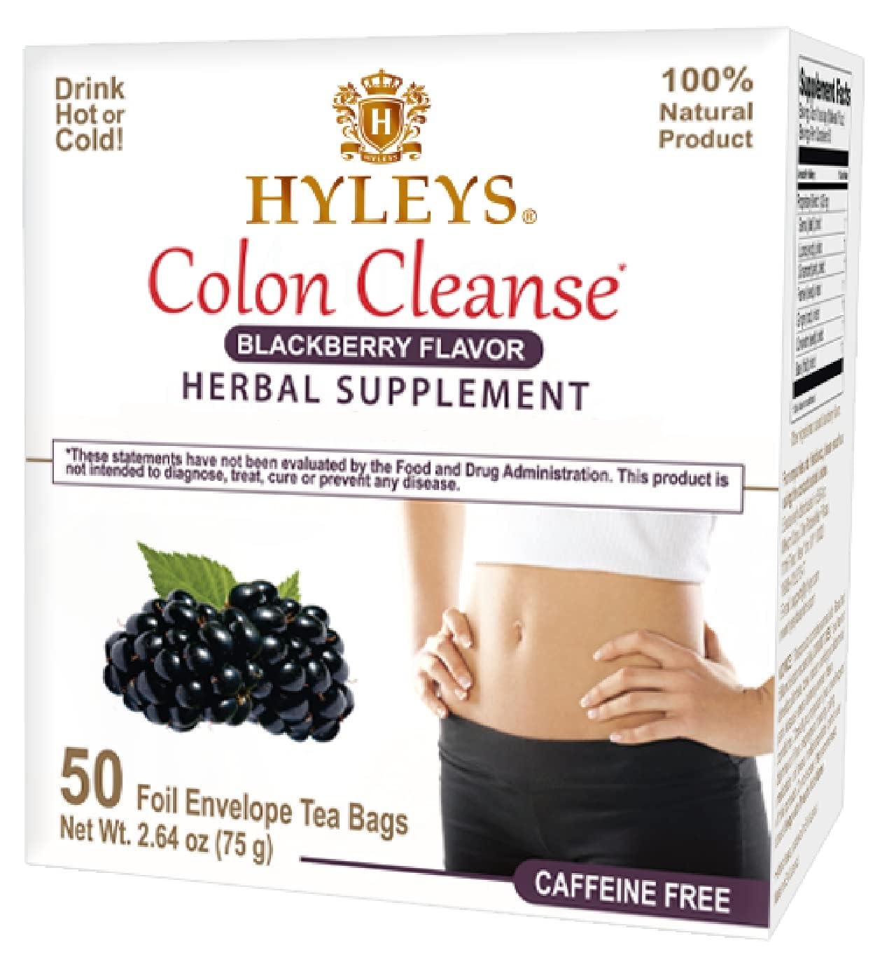Hyleys Colon Cleanse Tea Blackberry Flavor for Digestive Health