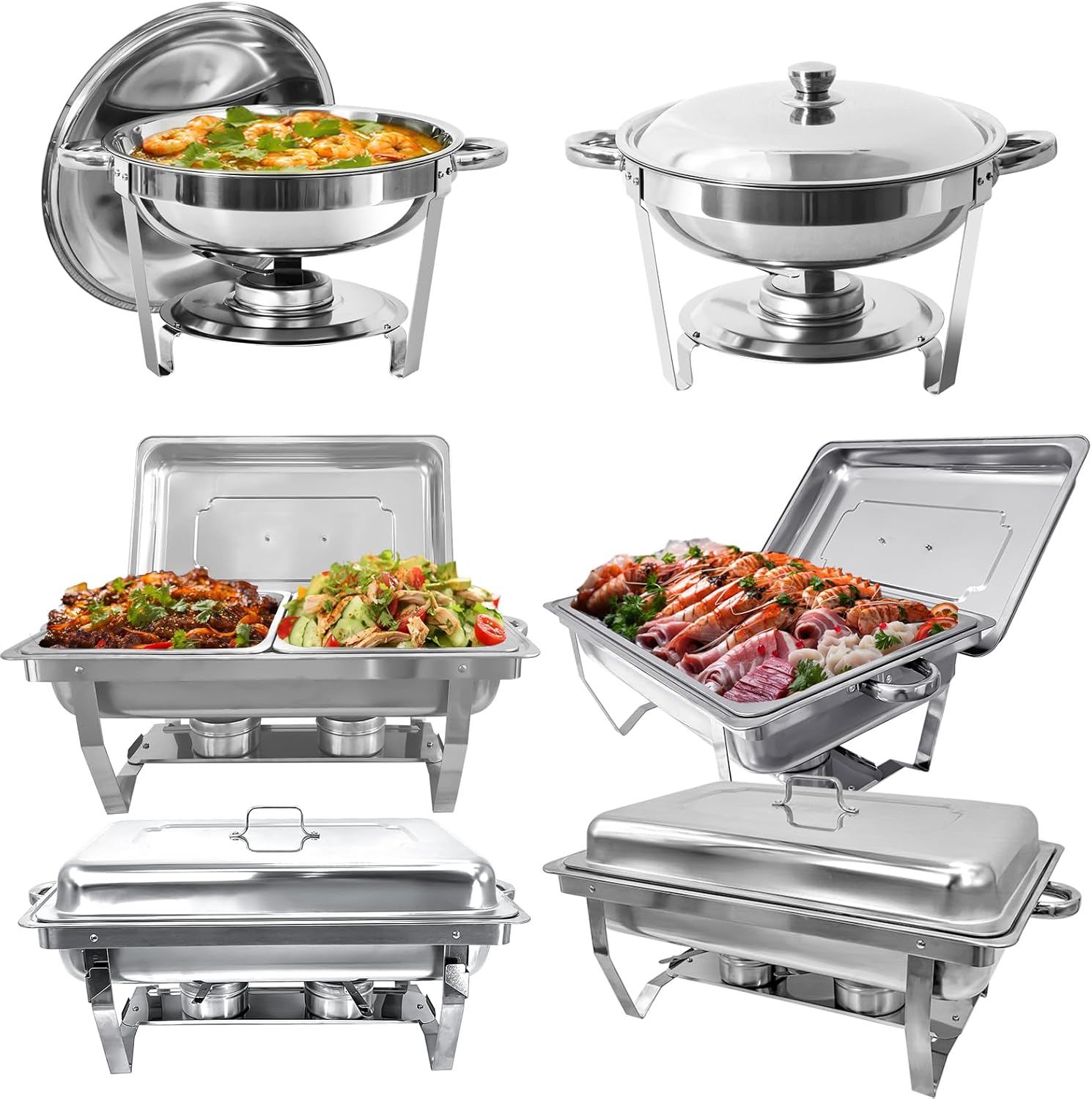 Chafing Dish Buffet Set for Catering and Parties - 6 Pack