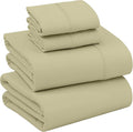 100% Cotton Percale Queen Sheet Set - Soft, Deep Pocket Sage