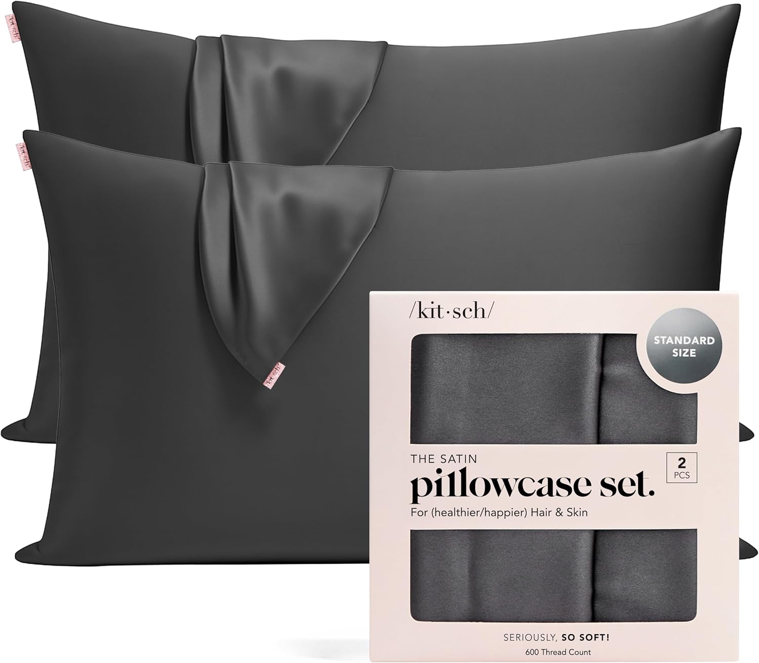 Kitsch Satin Pillowcase Set for Hair & Skin, Cooling Comfort