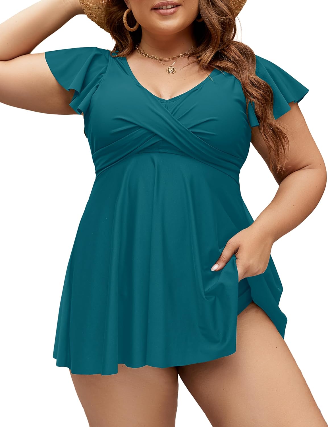 Edelqual Plus Size Tankini Swimsuits for Women with Tummy Control